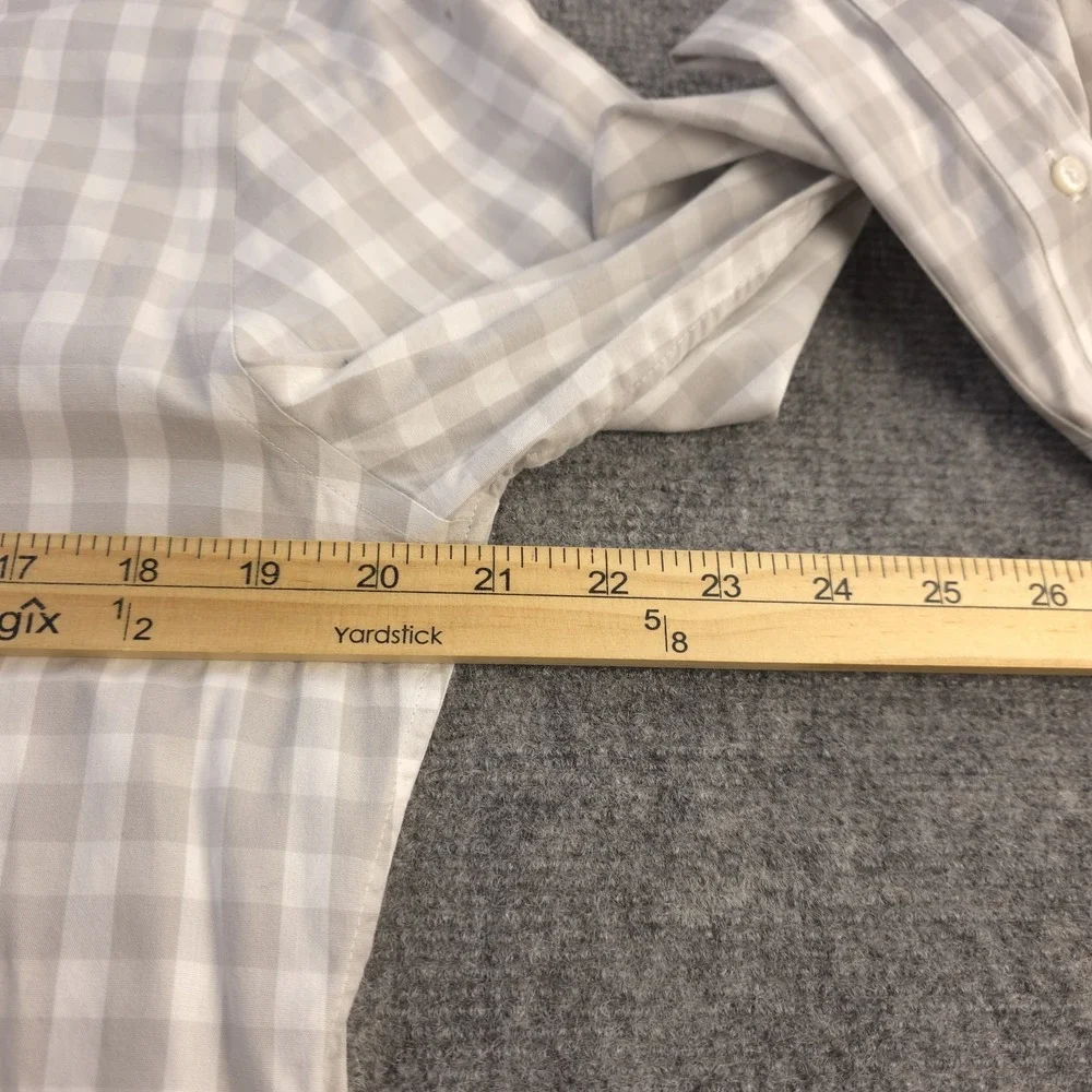 J Crew Flex Wrinkle Free Shirt Medium Slim Fit 15 15.5 Gray Plaid Long‎ Sleeve